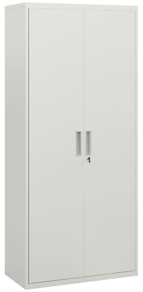 HOMCOM Dulap de Depozitare pentru Birou cu 5 Niveluri, Dulap Metalic cu 2 Uși și 4 Rafturi Reglabile, 80x40x180 cm, Alb