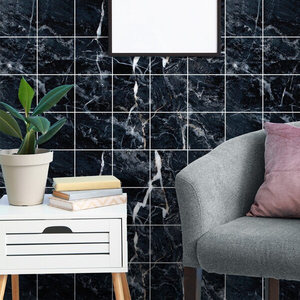 Autocolante pentru gresie 24 buc. 15x15 cm Marble Tiles Florencia – Ambiance