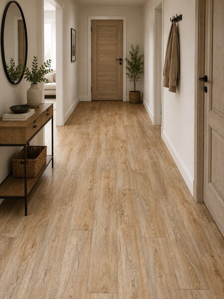 Linoleum PVC, Plank 082-2 Confort, Maro, Latime 3 m, Imitatie Parchet, Suport Pasla