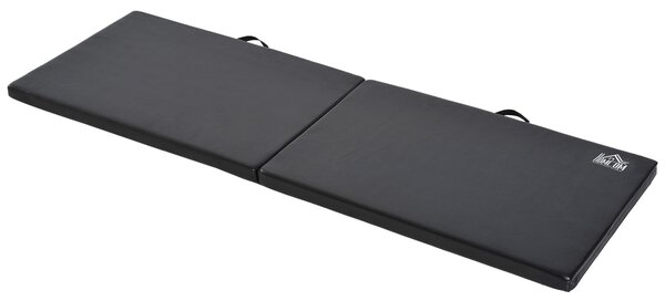 HOMCOM Tapet de Gimnastică Pliabil, Tapet Fitness Gros de 5 cm și Antialunecare, 180x60x5 cm, Negru | Aosom Romania