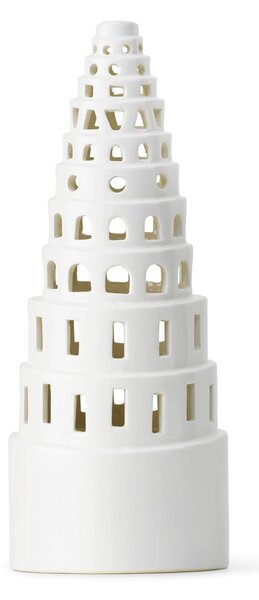 Suport ceramic pentru lumânări de Crăciun Kähler Design Lighthouse, ø 9 cm, alb
