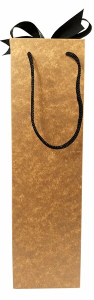 SET 10 Boxbag pungi cadou kraft natur pentru 1 sticla vin (35x10x9 cm)