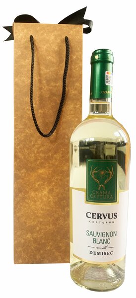 SET 10 Boxbag pungi cadou kraft natur pentru 1 sticla vin (35x10x9 cm)