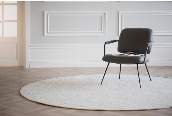 Covor gri deschis rotund din lână ø 250 cm Auckland - Rowico