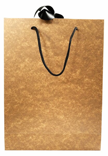 SET 10 Boxbag pungi cadou kraft natur pentru 3 sticle vin (35x25x9 cm)