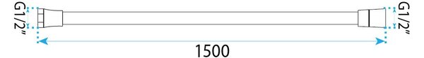 Furtun de duș anti-răsucire Rea Titan 150 cm