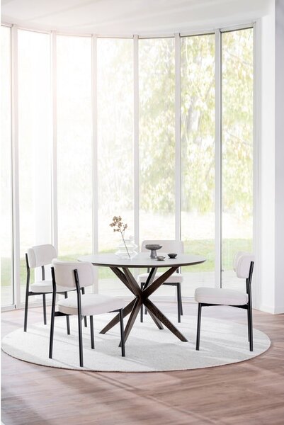 Masă de dining rotundă cu blat cu aspect de lemn de stejar 120x120 cm Calverton - Rowico