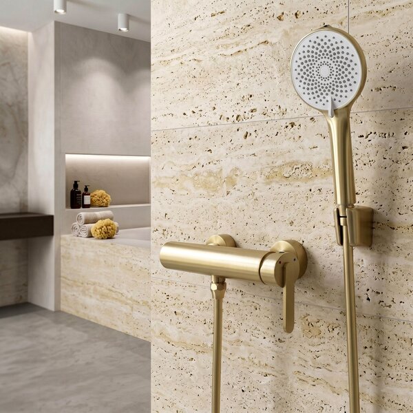 Furtun de duș anti-răsucire Rea Brush Gold 150 cm