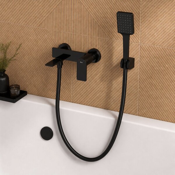 Furtun de duș anti-răsucire Rea Black 150 cm
