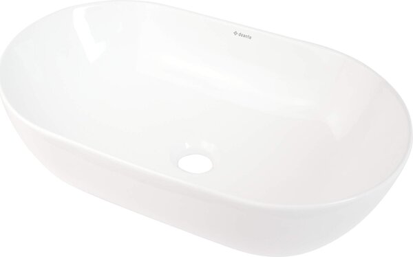 Deante Peonia, chiuveta blat ceramica 500x305x140 mm, alb lucios, DEA-CDE_6U5S