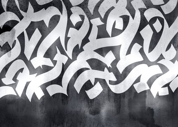 Fototapet Graffiti alb și negru, Fototapet abstracte, Fototapet populare, t00923 - Tapeko.ro