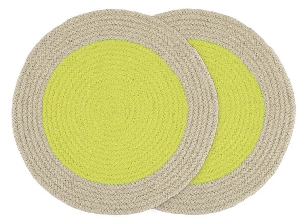 Suporturi pentru farfurii 2 din material textil ø 38 cm 2 buc. Lime - Remember