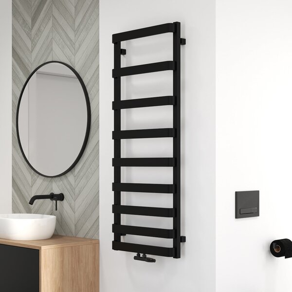 Oltens Varme calorifer de baie scară 129.5x50 cm negru mat 55002300