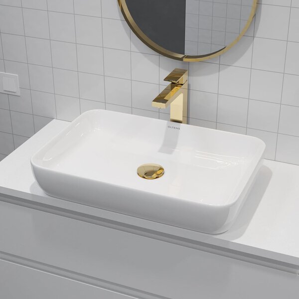 Oltens Solberg lavoar 62x41.5 cm dreptunghiular de blat alb luciu 40318000