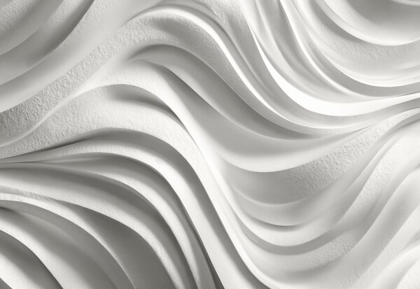 Fototapet Perete alb cu linii ondulate, Fototapet abstracte, Fototapet populare, t00927 - Tapeko.ro