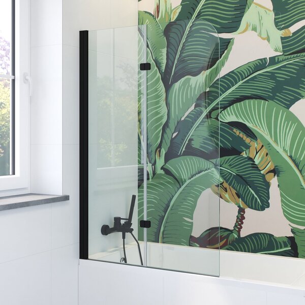 Hagser Anke paravan cadă 80 cm două piese negru mat/sticlă transparentă HGR60000023
