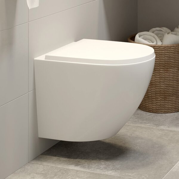 Hagser Beno vas wc cu capac soft-close agăţat fără margine alb HGR20000042
