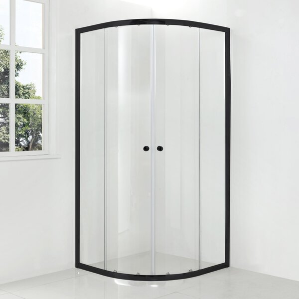 Hagser Andrea cabină de duș 80x80 cm semicircular negru mat/sticlă transparentă HGR21000020