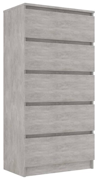 Dulap cu sertare, gri beton, 60x35x121 cm, lemn prelucrat