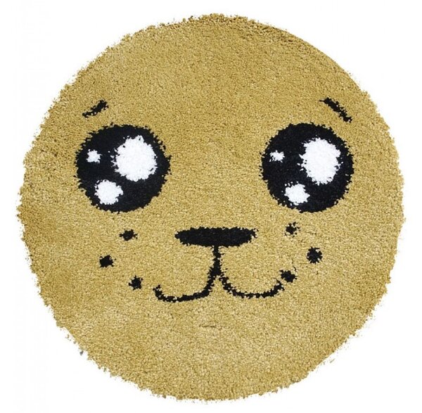 Covor Rotund,Model Smile 12090 5249, Camera Copilului, Dimensiunea 67x67 cm, Mustar Rotund, 67x67
