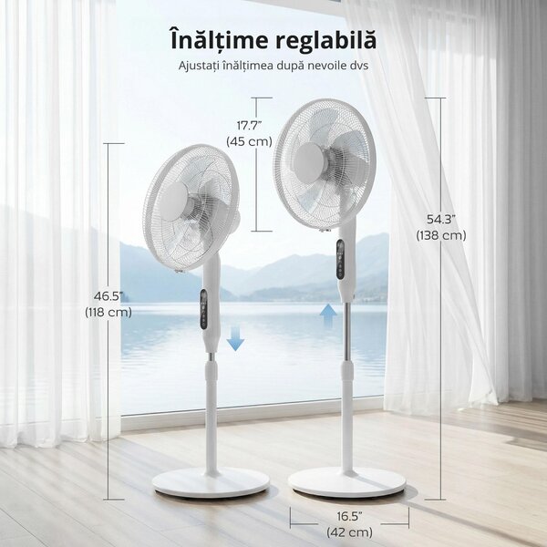 HOMCOM Ventilator de Podea cu Telecomandă, Ventilator Vertical, Alb | Aosom Romania