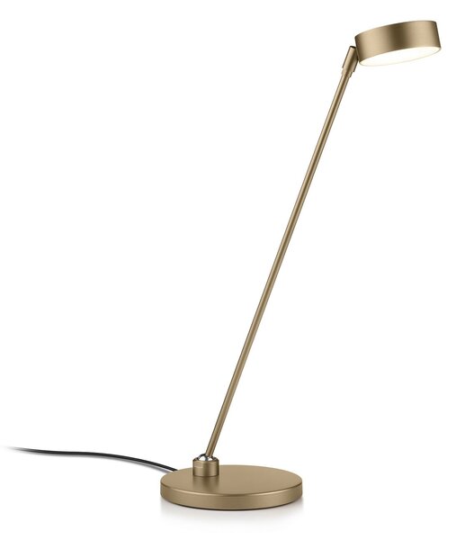Knapstein Lampa de birou cu LED Yori, finisaj bronz, înălțime 50 cm, comandă prin gesturi, reglabil, Bronz / Alamă Veche, Camera de zi / sufragerie, Aluminiu, Modern