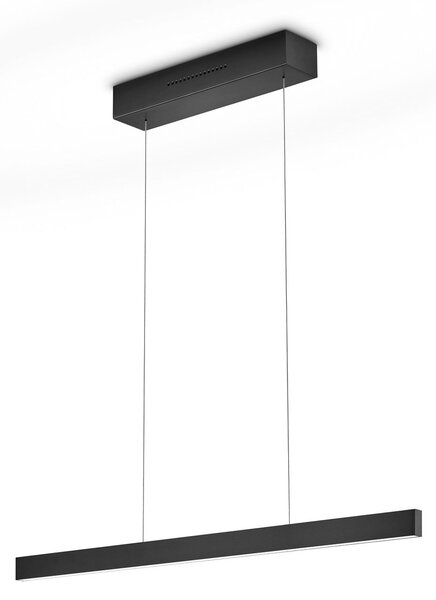 Knapstein Lampă suspendată LED LINDA-72, negru, lungime 72 cm, comandă prin gesturi, reglabil, Negru, Camera de zi / sufragerie, Aluminiu, Modern