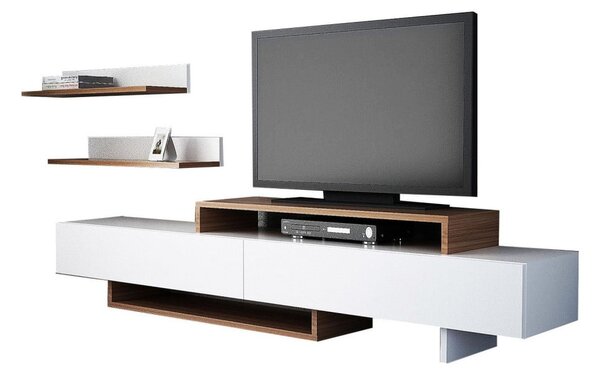 Set mobilier TV alb/natural 180x40 cm Nirvanas - Furny Home