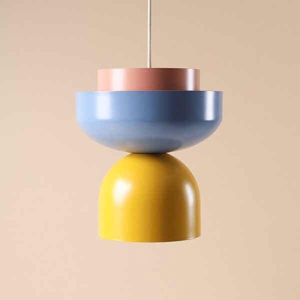 ALDEX Lampă suspendată Ulia, galben/albastru/corai, reglabil, Multicolor, Camera de zi / sufragerie, Metal, Modern