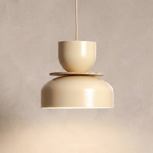 ALDEX Lampă suspendată Uto, crem/cablu crem, Ø 30 cm, metal, reglabil, Bej, Camera de zi / sufragerie, Metal, Modern