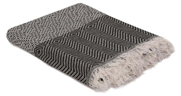 Patura ETNIK, negru, bumbac/poliester, 170x210 cm