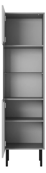 Vitrina ASENSIO, gri mat, PAL/metal, 50x42x180 cm