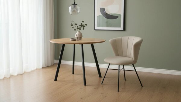 Scaun K459, bej/negru, stofa clasica/otel, 60x59x79 cm