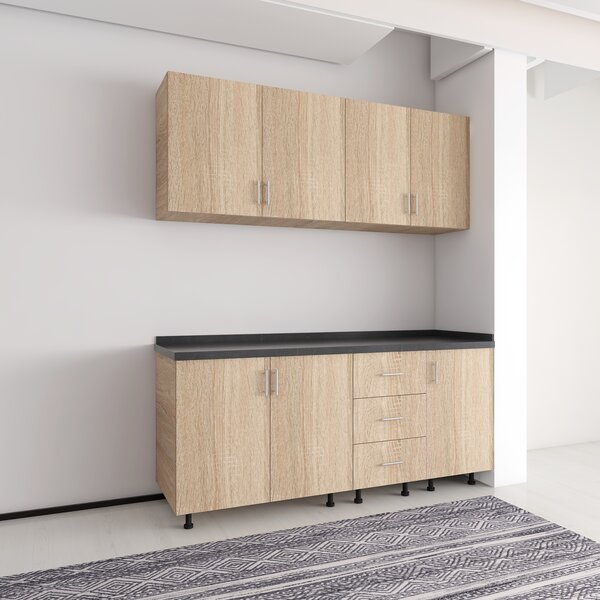 Set Bucatarie Laura 160 cm, Culoarea Sonoma, Pal 18mm, Blat Termorezistent