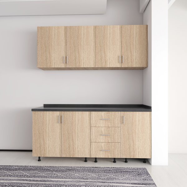 Set Bucatarie Laura 160 cm, Culoarea Sonoma, Pal 18mm, Blat Termorezistent
