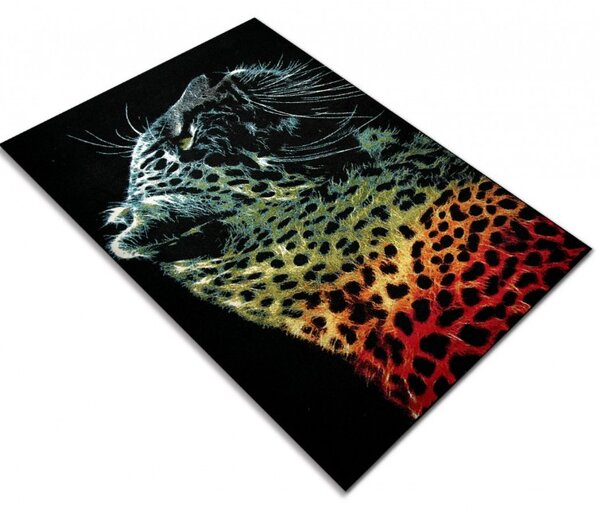 Covor Sufragerie, Model Black Leopard 11016 180, Covor Dreptunghiular, Negru Dreptunghi, 200x300