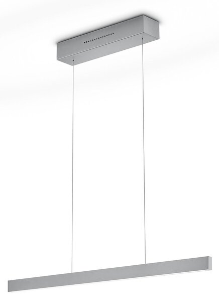 Knapstein Lampă suspendată LED LINDA-72, nichel, lungime 72 cm, comandă prin gesturi, reglabil, Metalic, Camera de zi / sufragerie, Aluminiu, Modern