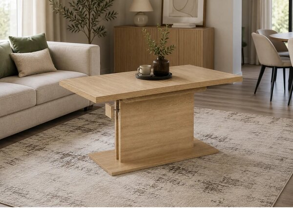 Masuta cafea Monaco, stejar sonoma, PAL, 160x67x76 cm