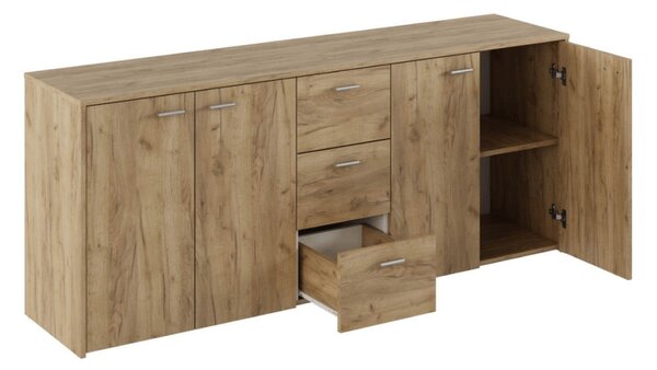 Comoda HUGOS 180, stejar artisan, PAL melaminat, 180x42x75 cm