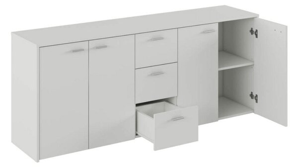 Comoda HUGOS 180, alb, PAL melaminat, 180x42x75 cm