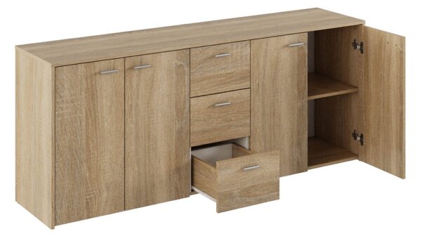 Comoda HUGOS 180, stejar sonoma, PAL melaminat, 180x42x75 cm