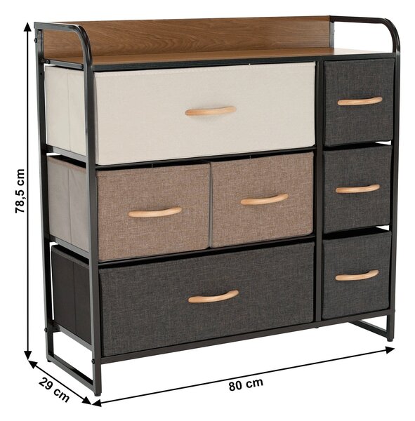 Organizator HAZEL TYP 3, bej/maro/negru, 80x29x79 cm