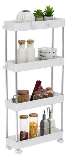 Etajera ALIOL TIP 2, alb, metal/plastic, 40x13x85 cm