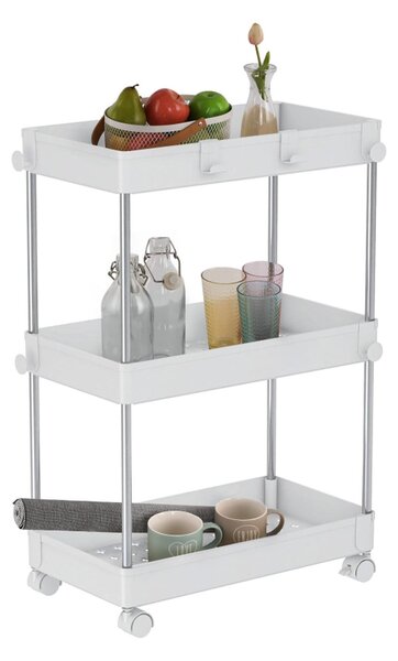 Etajera ALIOL TIP 1, alb, metal/plastic, 40x22x60 cm