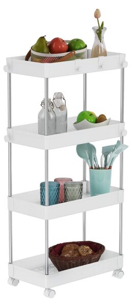 Etajera ALIOL TIP 3, alb, metal/plastic, 40x22x85 cm