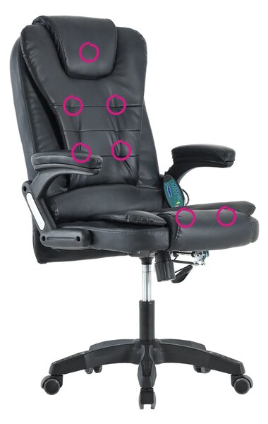 Scaun de birou TYLER NEW, negru, piele ecologica/plastic, 65x71x110/12