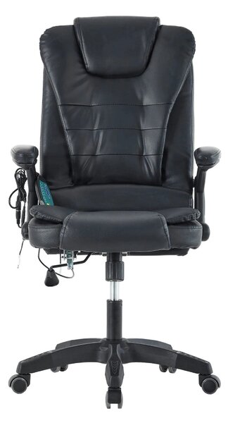 Scaun de birou TYLER NEW, negru, piele ecologica/plastic, 65x71x110/12