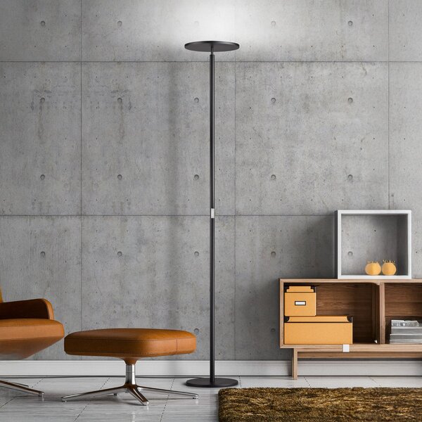 Knapstein Lampadar LED Aura, comandă prin gesturi, culoare nichel, înălțime 184 cm, reglabil, Metalic, Camera de zi / sufragerie, Metal, Modern