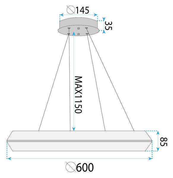 Lampa LED APP1768-CP GOLD 60cm