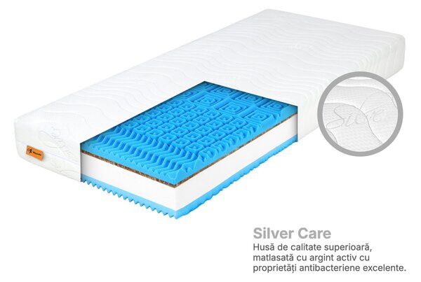 Saltea din spumă cu strat de cocos Zenor 80x200x21 - husă Silver